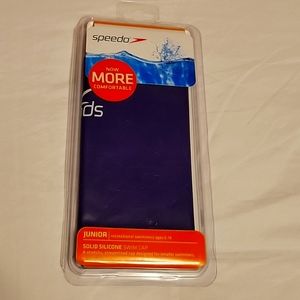 Speedo Junior swim cap, purple, ages 6-14